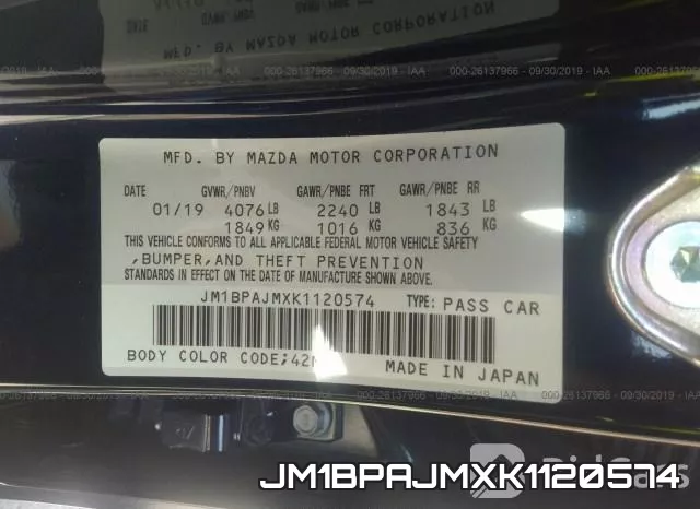 JM1BPAJMXK1120574 фото 9