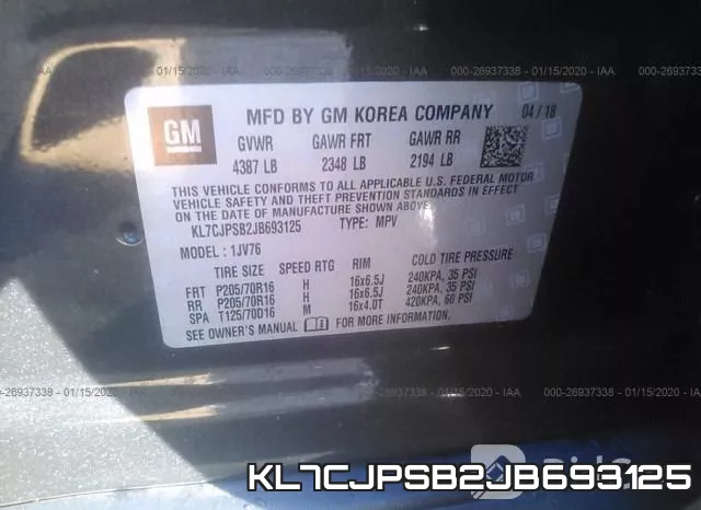KL7CJPSB2JB693125 фото 10