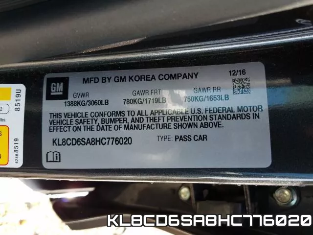 KL8CD6SA8HC776020 фото 2