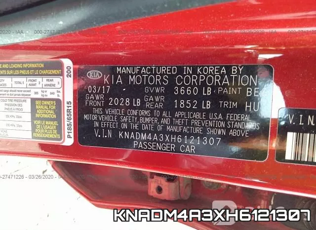 KNADM4A3XH6121307 фото 10