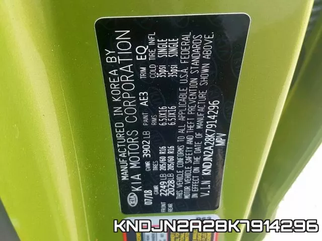 KNDJN2A28K7914296 фото 2