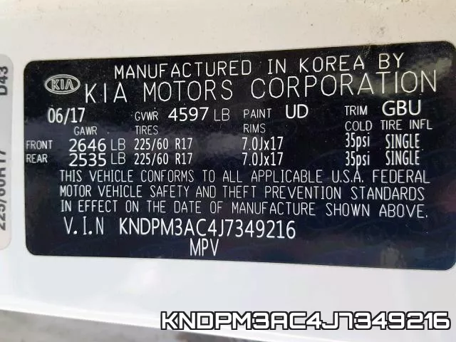 KNDPM3AC4J7349216 фото 2