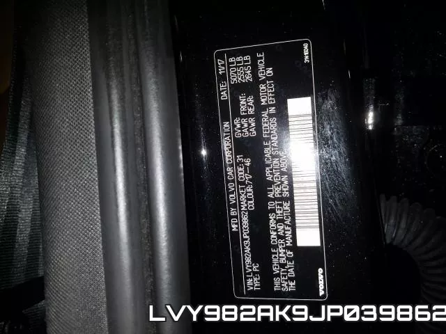 LVY982AK9JP039862 фото 2