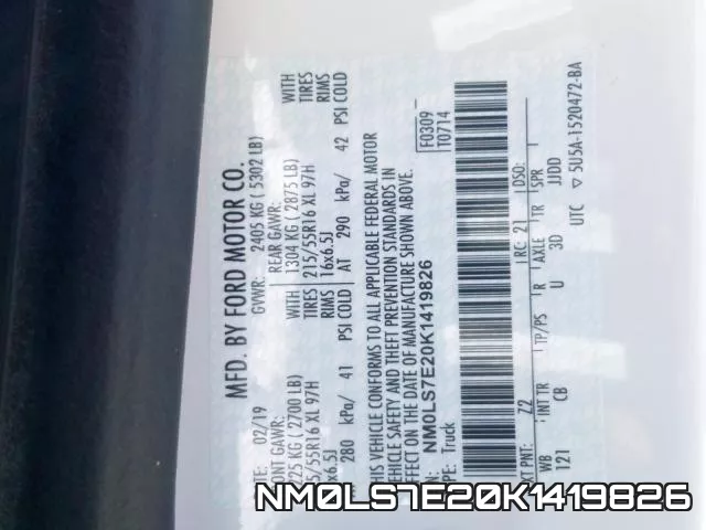 NM0LS7E20K1419826 фото 2