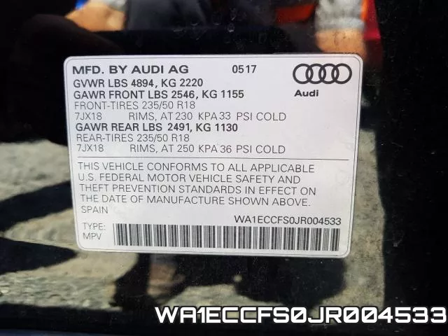 WA1ECCFS0JR004533 фото 2