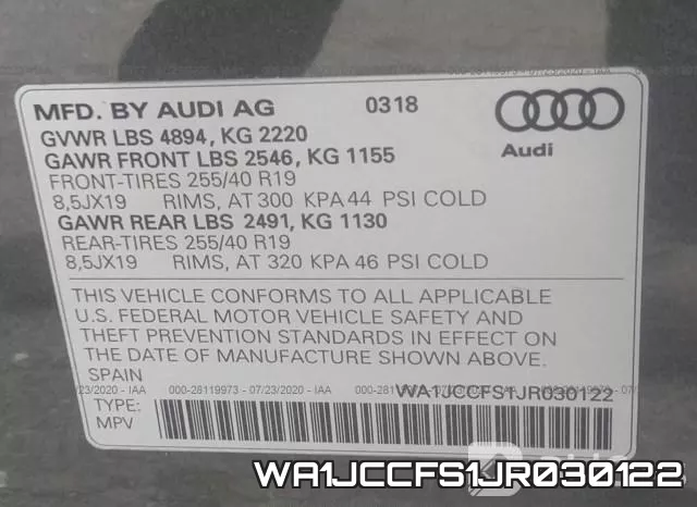 WA1JCCFS1JR030122 фото 10