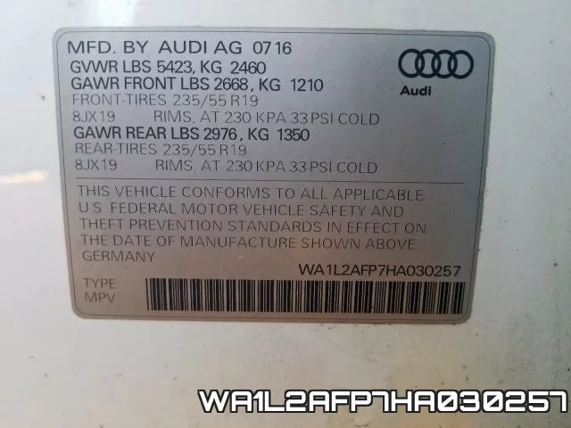 WA1L2AFP7HA030257 фото 2