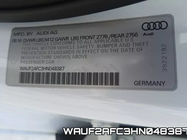 WAUF2AFC3HN048387 фото 2