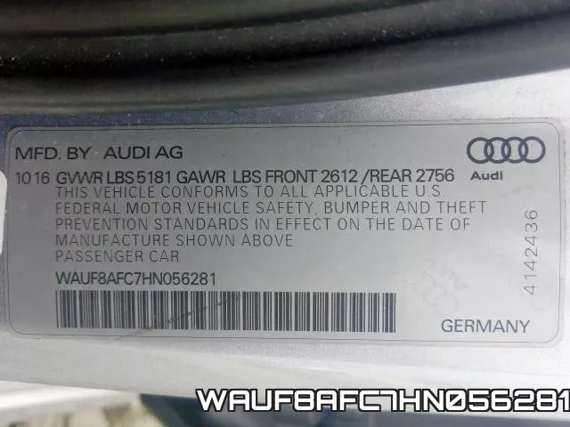 WAUF8AFC7HN056281 фото 2