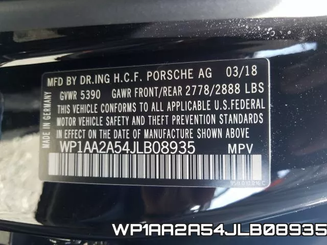 WP1AA2A54JLB08935 фото 2