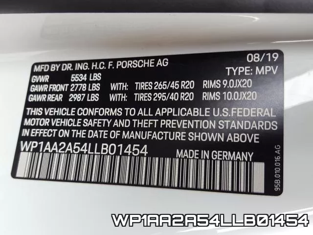 WP1AA2A54LLB01454 фото 2