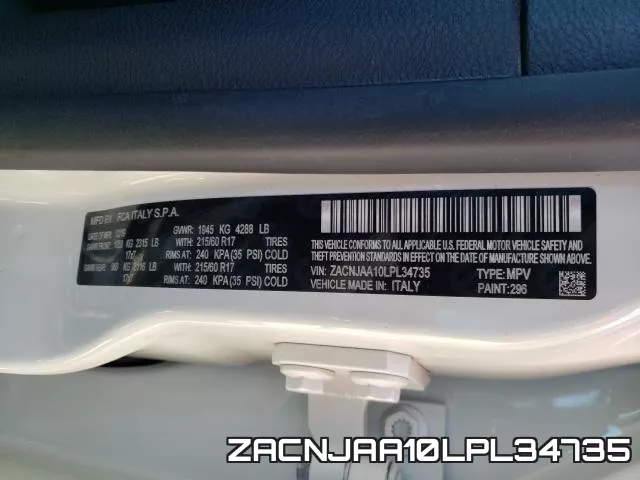 ZACNJAA10LPL34735 фото 2