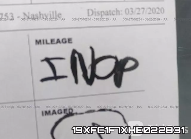 19XFC1F7XHE022831 фото 8