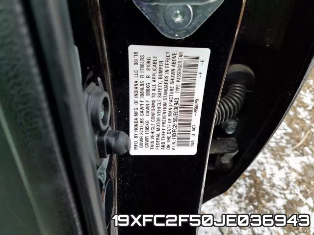 19XFC2F50JE036943 фото 2