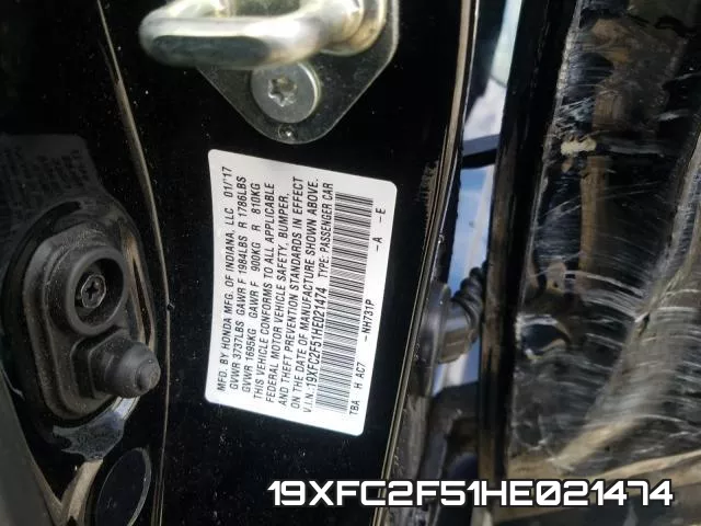 19XFC2F51HE021474 фото 2