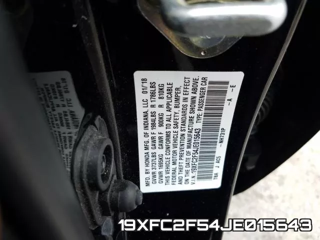 19XFC2F54JE015643 фото 2