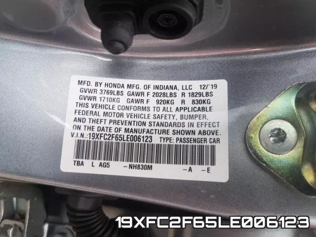 19XFC2F65LE006123 фото 2
