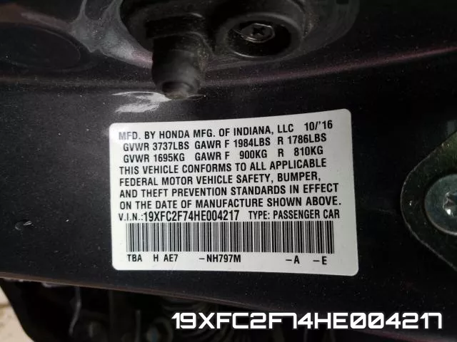 19XFC2F74HE004217 фото 2