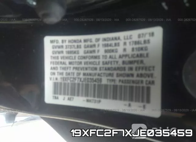 19XFC2F7XJE035459 фото 10