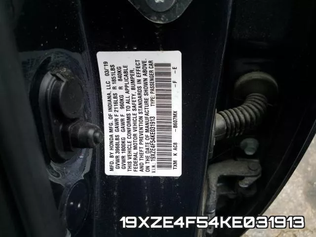 19XZE4F54KE031913 фото 2