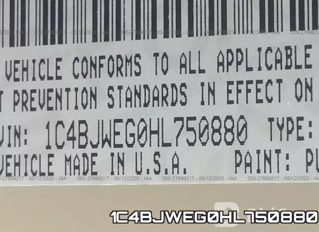 1C4BJWEG0HL750880 фото 10