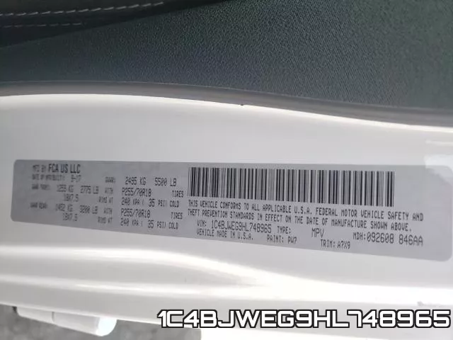 1C4BJWEG9HL748965 фото 2