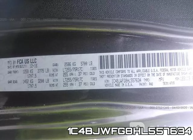 1C4BJWFG8HL557634 фото 10