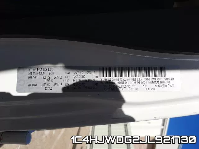 1C4HJWDG2JL921730 фото 2
