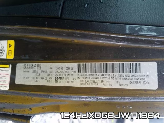 1C4HJXDG8JW171884 фото 2