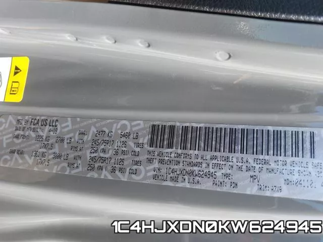 1C4HJXDN0KW624945 фото 2
