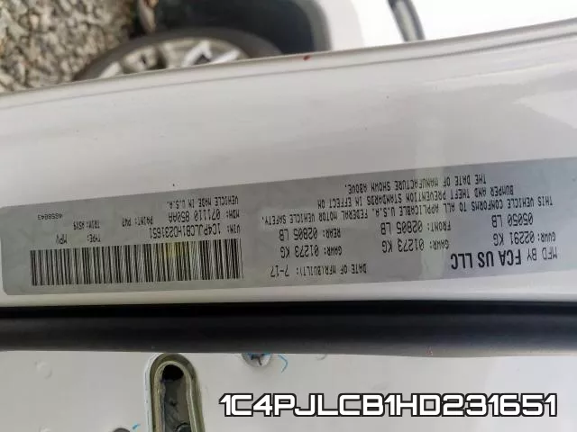 1C4PJLCB1HD231651 фото 2