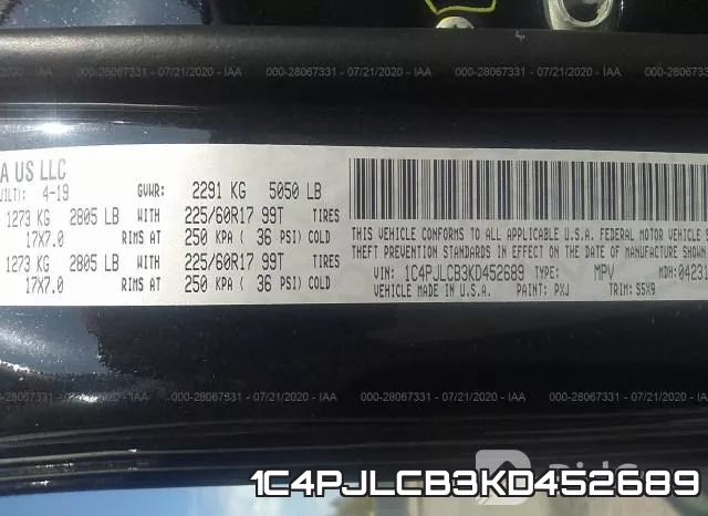 1C4PJLCB3KD452689 фото 10