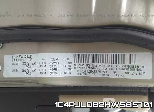 1C4PJLDB2HW585701 фото 10