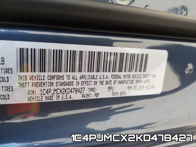 1C4PJMCX2KD478427 фото 2