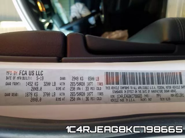 1C4RJEAG8KC798665 фото 2