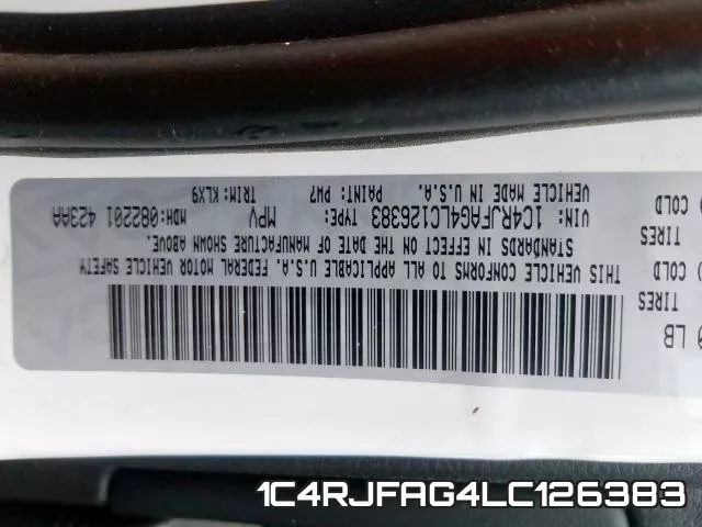 1C4RJFAG4LC126383 фото 2