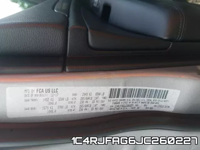1C4RJFAG6JC260227 фото 2