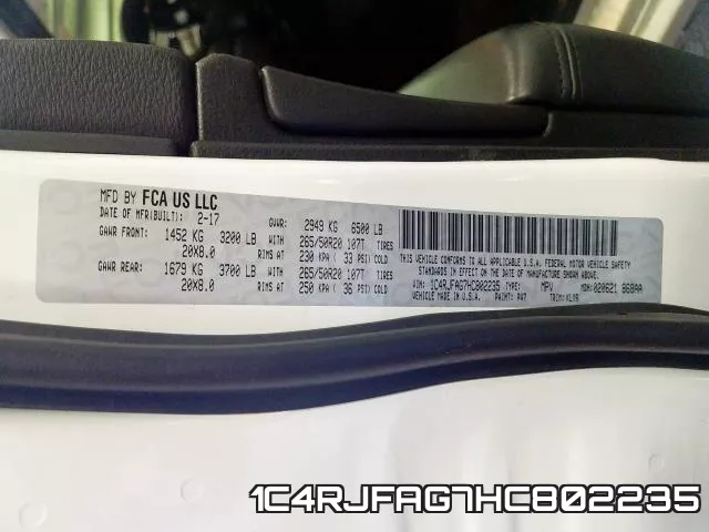 1C4RJFAG7HC802235 фото 2