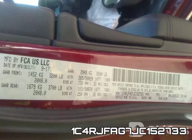 1C4RJFAG7JC152733 фото 10