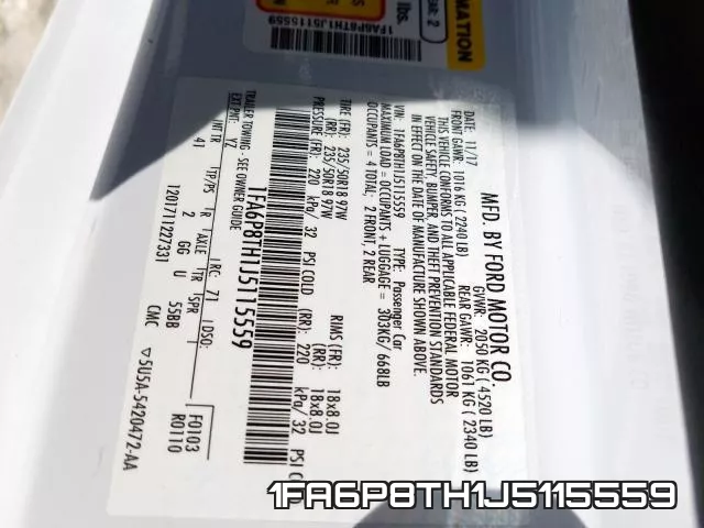 1FA6P8TH1J5115559 фото 2