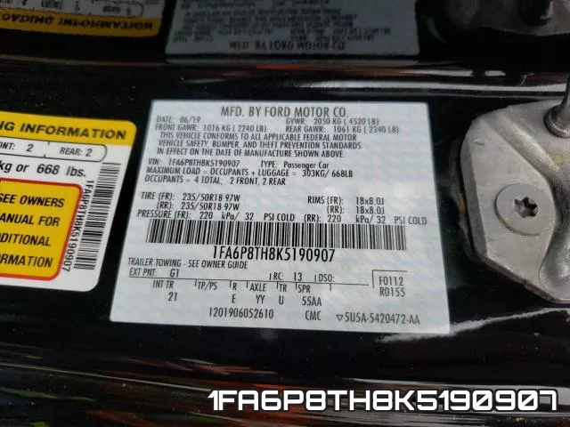 1FA6P8TH8K5190907 фото 2