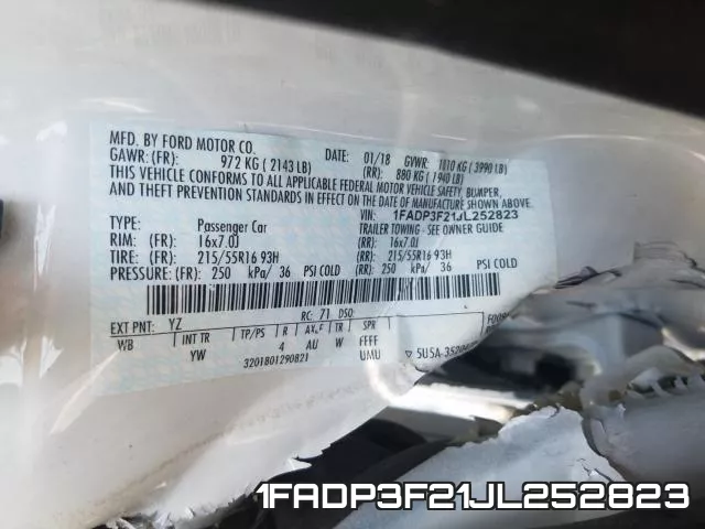 1FADP3F21JL252823 фото 2