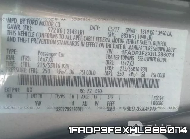 1FADP3F2XHL286074 фото 10