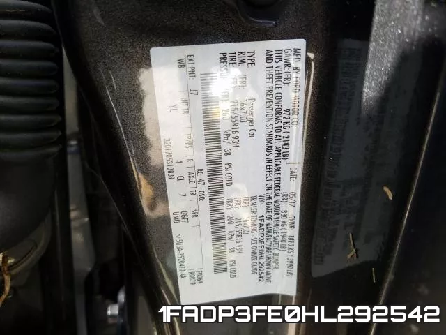 1FADP3FE0HL292542 фото 2