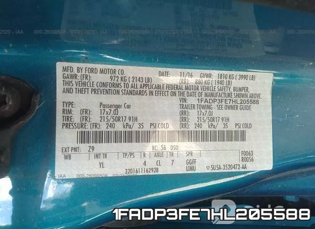 1FADP3FE7HL205588 фото 10