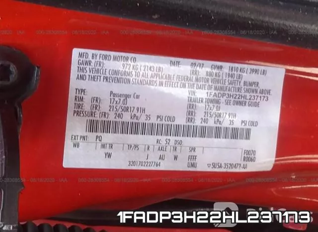 1FADP3H22HL237173 фото 10