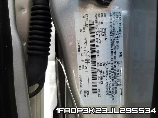 1FADP3K23JL295534 фото 2