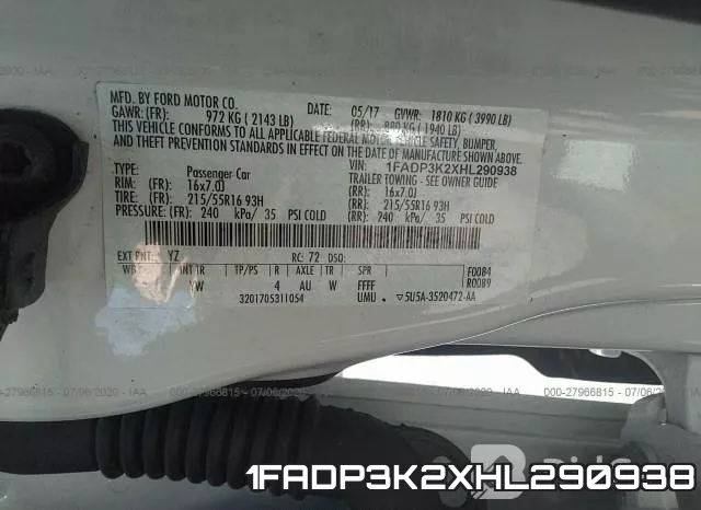 1FADP3K2XHL290938 фото 10