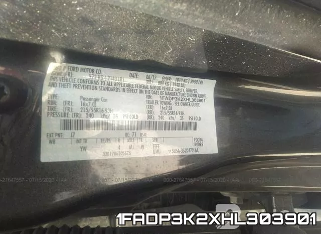 1FADP3K2XHL303901 фото 9