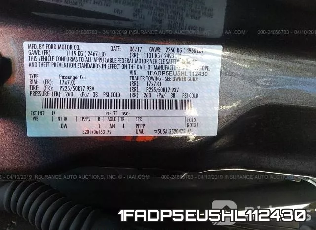 1FADP5EU5HL112430 фото 10